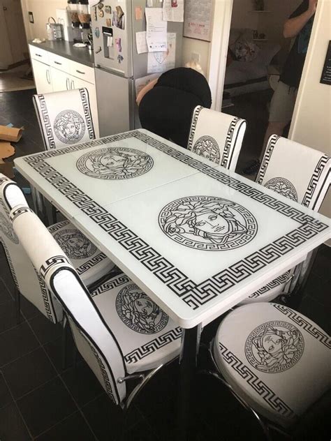 versace service de table|Versace dining table and chairs.